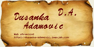 Dušanka Adamović vizit kartica
